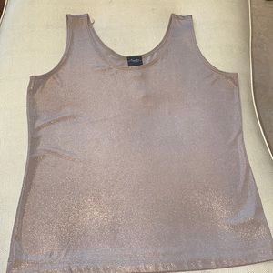 Chicos Travelers Liquid Shimmer Gold Tank